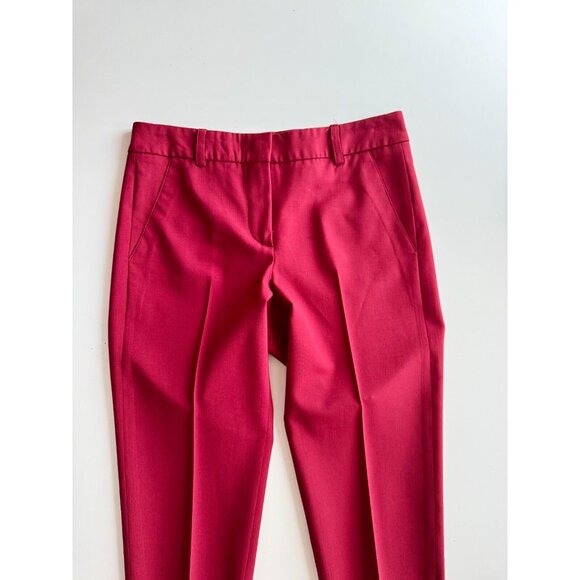 NWOT JUDITH & CHARLES Red Wool Suiting Cuffed Cropped Trousers Pants, Size 2 - Picture 3 of 11